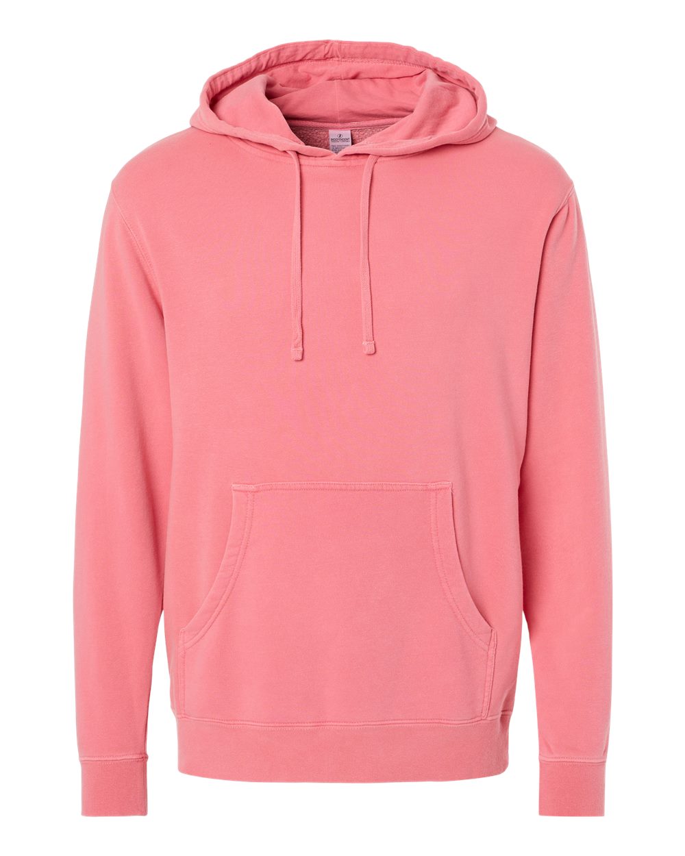 Front View of Pigment Pink Midweight Pigment-Dyed Hooded Sweatshirt - PRM4500