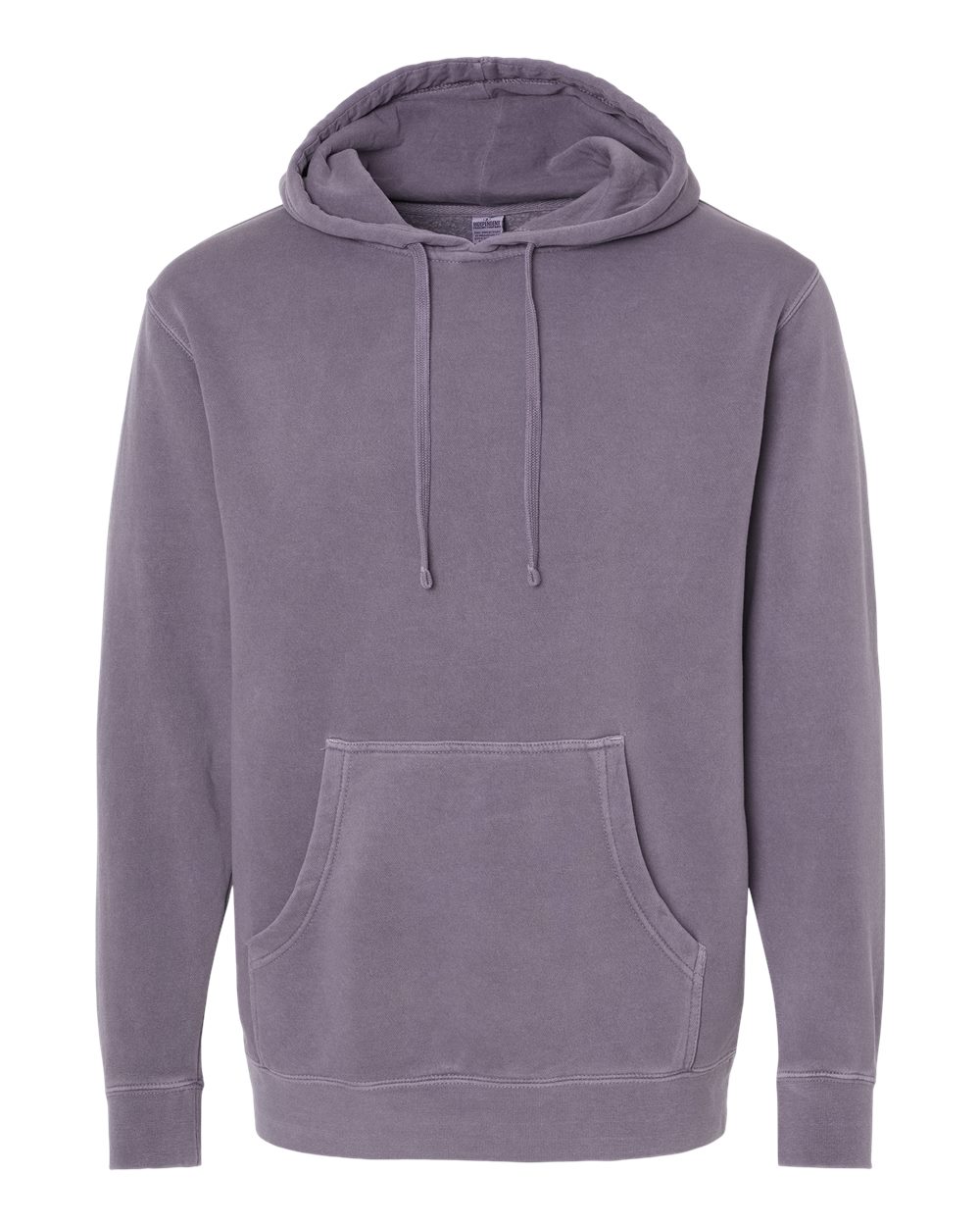 Front View of Pigment Plum Midweight Pigment-Dyed Hooded Sweatshirt - PRM4500