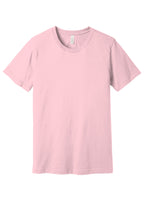 Front View of Pink BELLA+CANVAS Unisex Jersey Short Sleeve Tee. BC3001