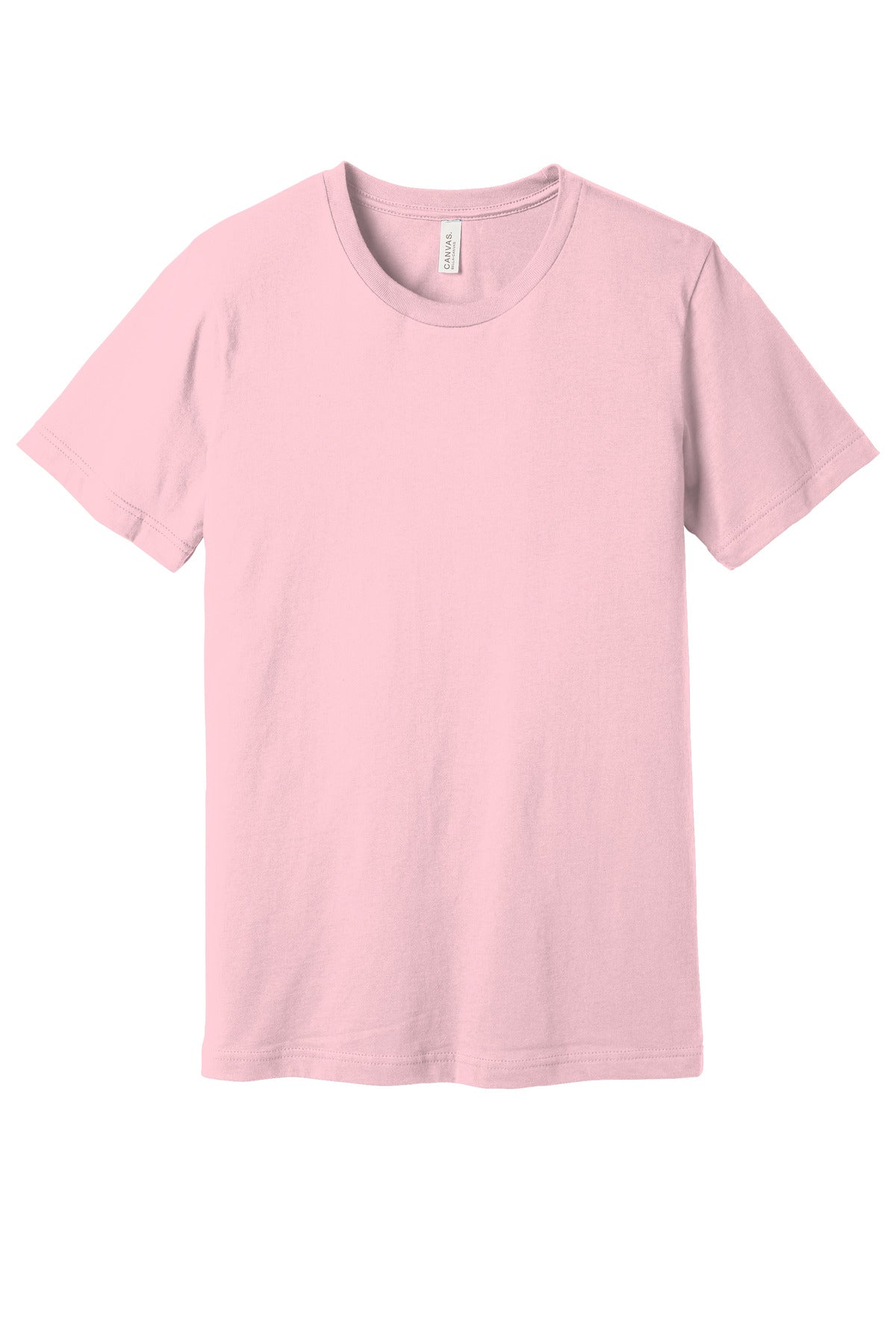 Front View of Pink BELLA+CANVAS Unisex Jersey Short Sleeve Tee. BC3001