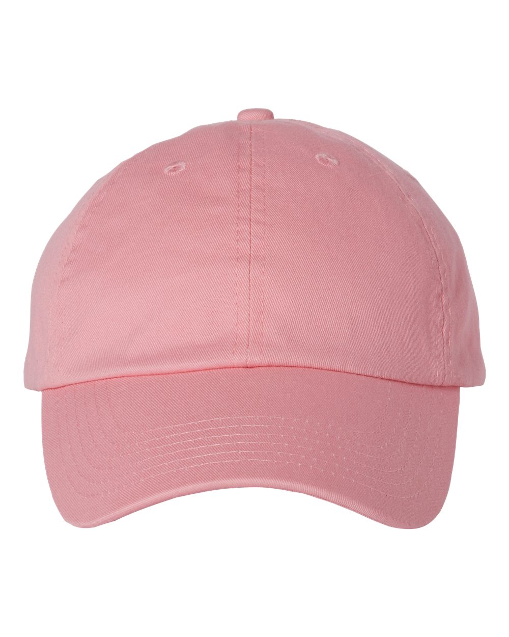 Front View of Pink Bio-Washed Classic Dad Hat - VC300A
