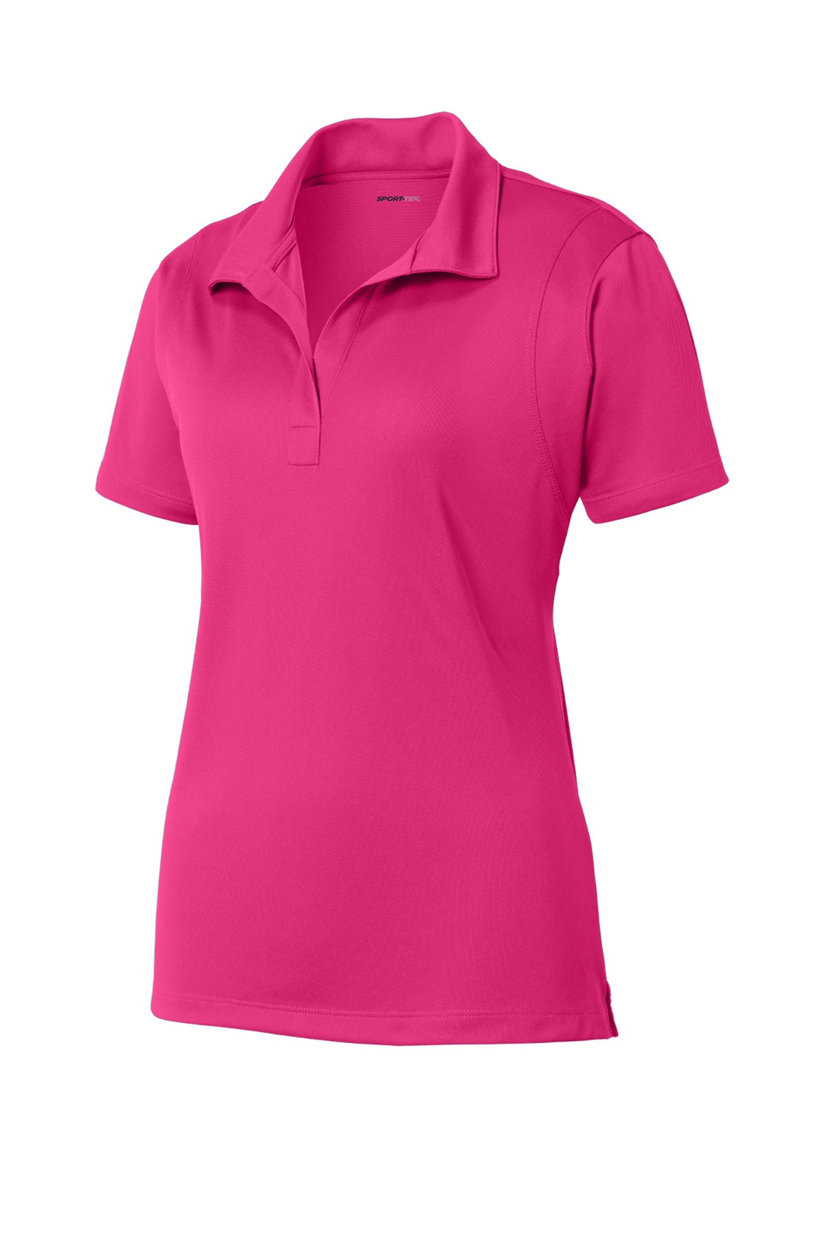 Front View of Pink Raspberry Sport-Tek Women's Micropique Sport-Wick Polo. LST650
