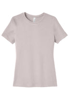 Front View of PinkGravel BELLA+CANVAS Women's Relaxed Jersey Short Sleeve Tee. BC6400
