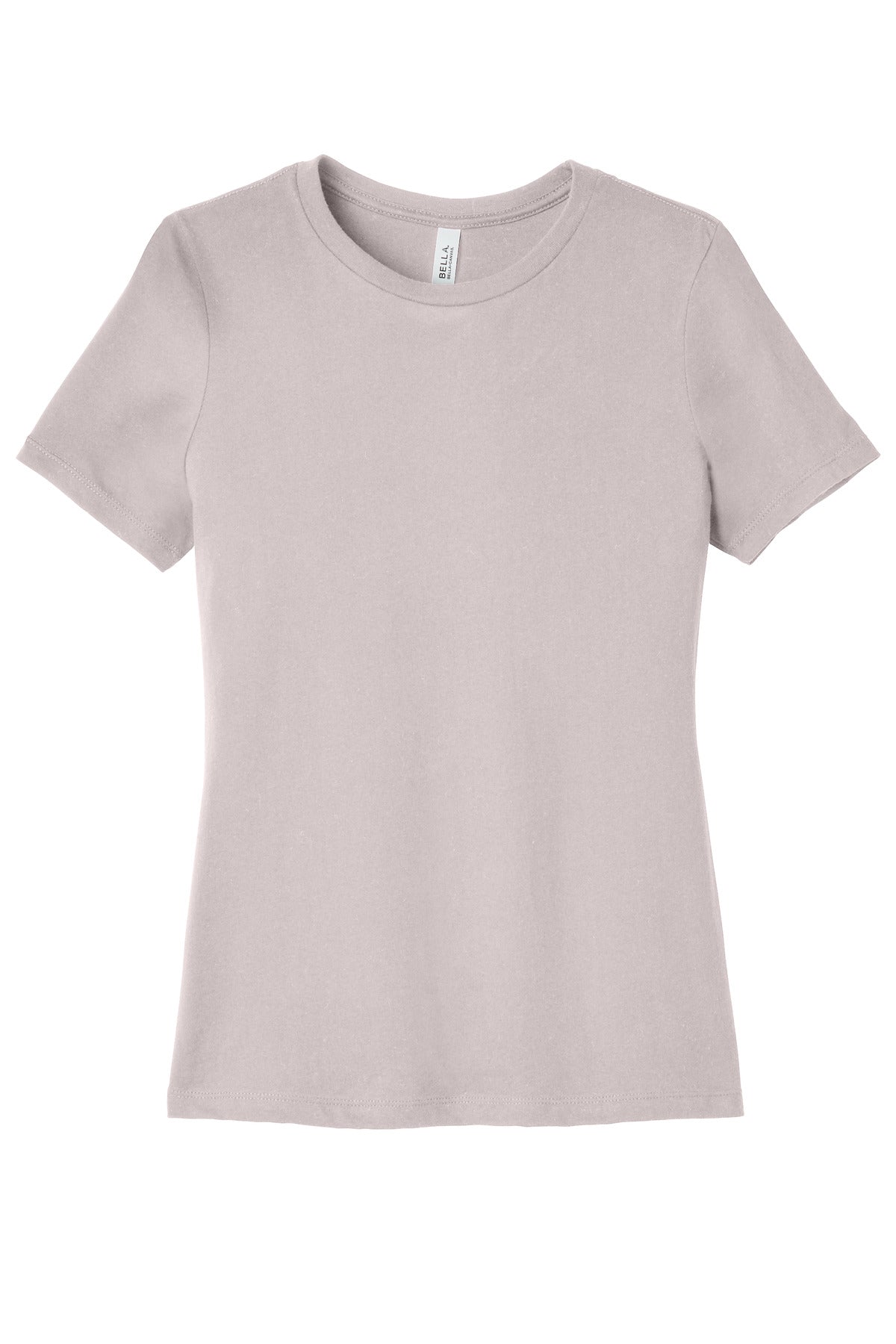 Front View of PinkGravel BELLA+CANVAS Women's Relaxed Jersey Short Sleeve Tee. BC6400