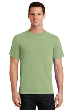 Front View of Pistachio Port & Co Essential Tee. PC61