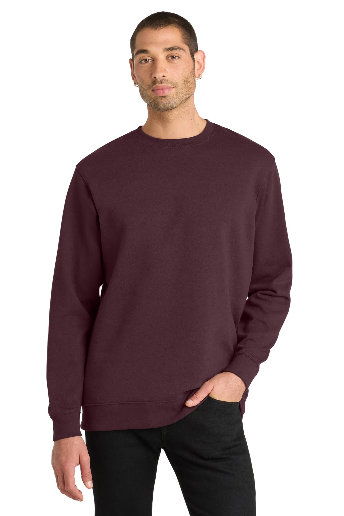 Front View of Plum District V.I.T. Fleece Crew DT6104