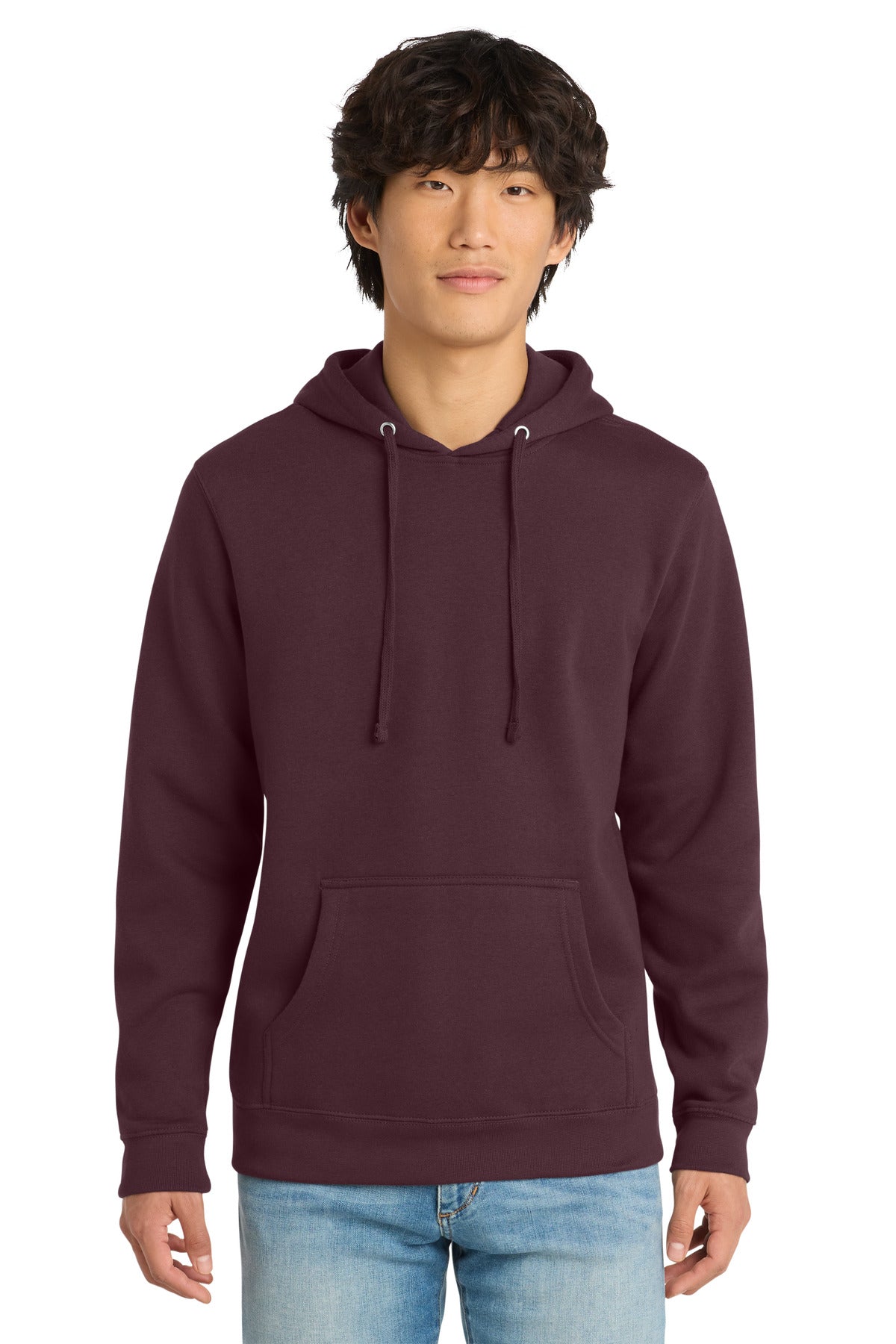 Front View of Plum District V.I.T. Fleece Hoodie DT6100