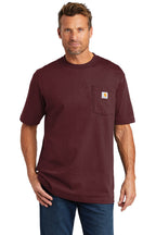 Front View of Port Carhartt Workwear Pocket Short Sleeve T-Shirt. CTK87