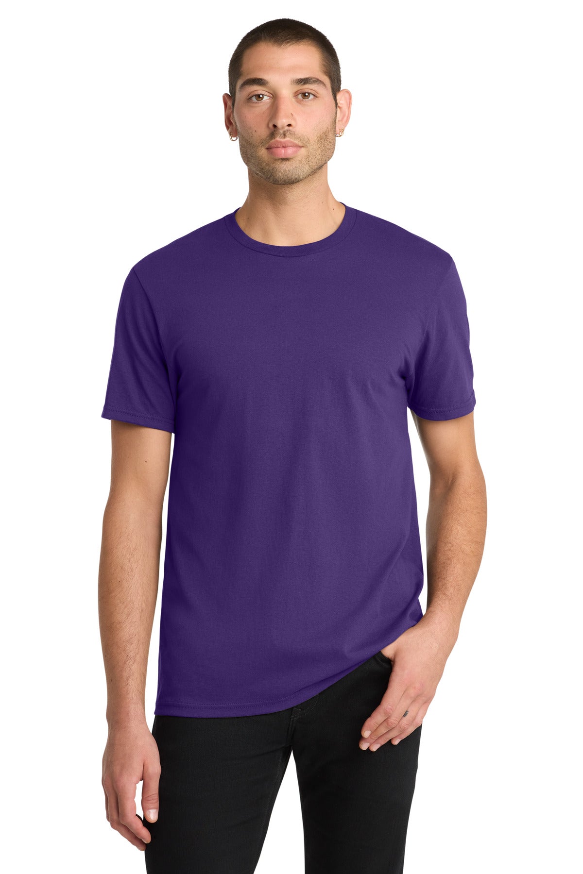 Front View of Purple District The Concert Tee DT5000