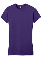 Front View of Purple District Women's Fitted Very Important Tee . DT6001