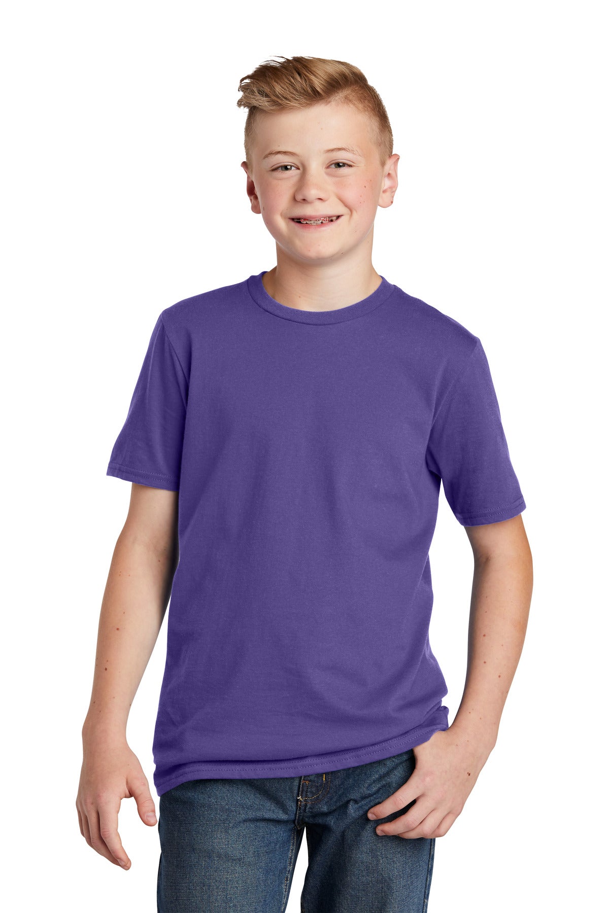 Front View of Purple District Youth Very Important Tee . DT6000Y