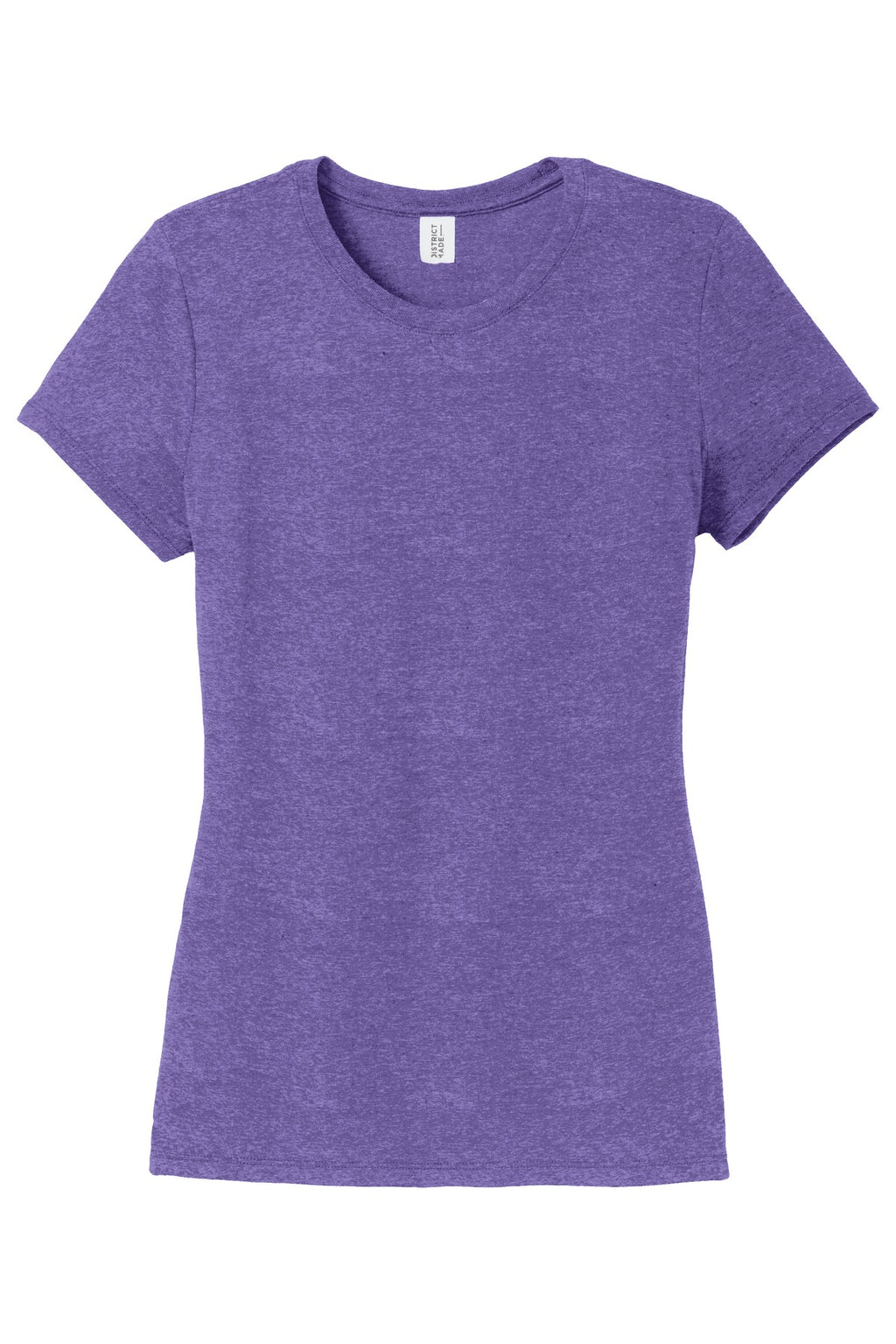 Front View of Purple Frost District Women's Perfect Tri Tee. DM130L