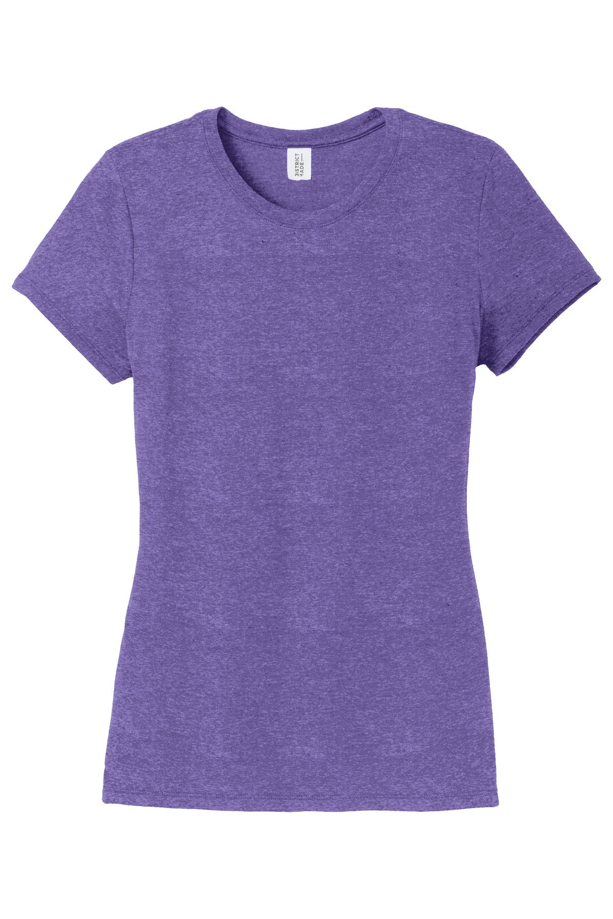 Front View of Purple Frost District Women's Perfect Tri Tee. DM130L