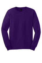 Front View of Purple Gildan - Ultra Cotton 100% US Cotton Long Sleeve T-Shirt. G2400