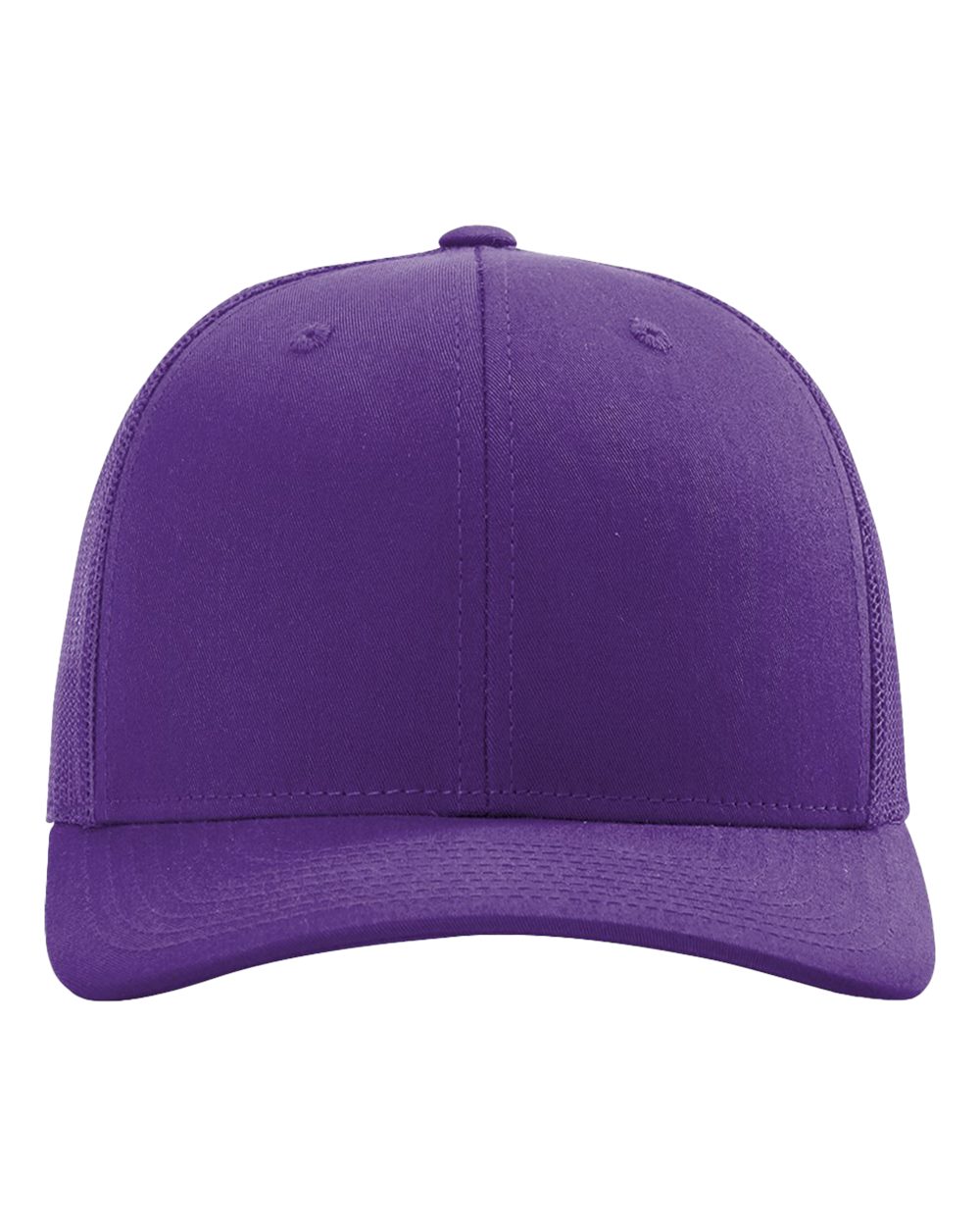 Front View of Purple Snapback Trucker Cap - 112