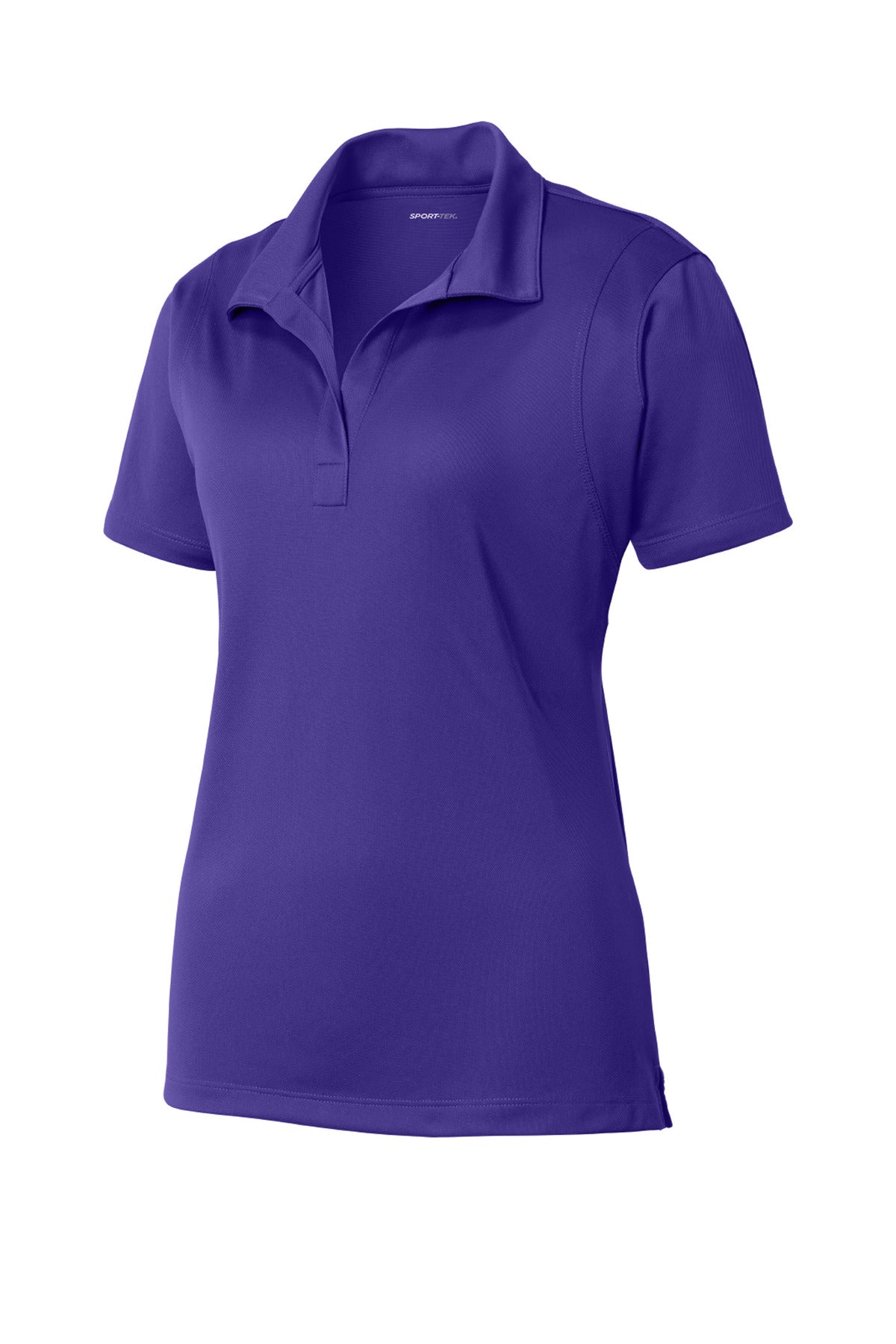 Front View of Purple Sport-Tek Women's Micropique Sport-Wick Polo. LST650