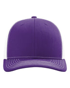 Front View of Purple/ White Snapback Trucker Cap - 112