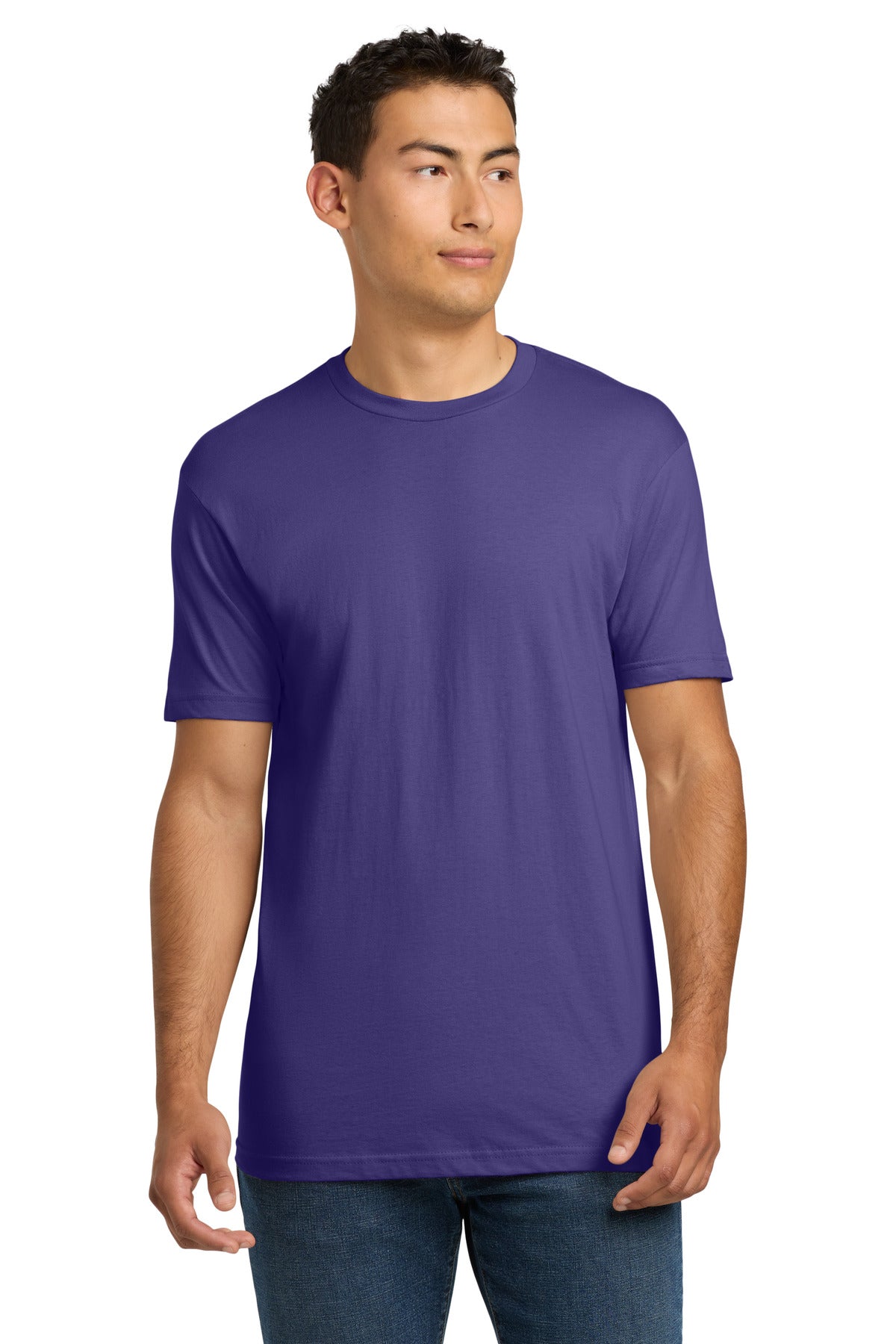 Front View of PurpleRush Next Level Apparel Adult Cotton Tee. NL3600