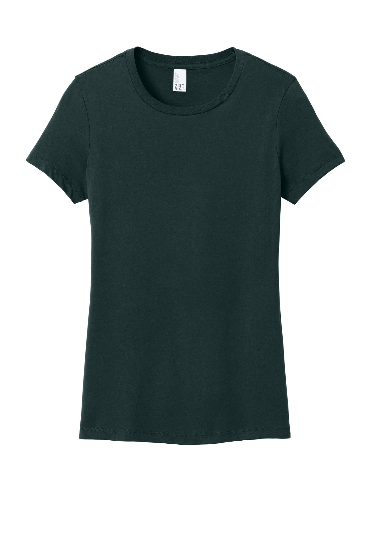 Front View of Rainforest District Women's Perfect Weight Tee. DM104L