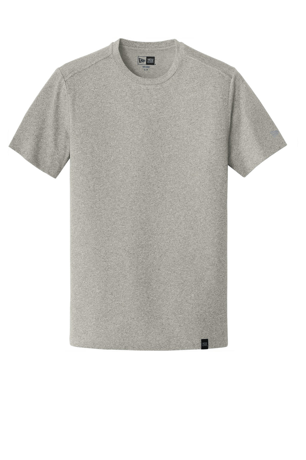 Front View of Rainstrm Gry H New Era Heritage Blend Crew Tee. NEA100