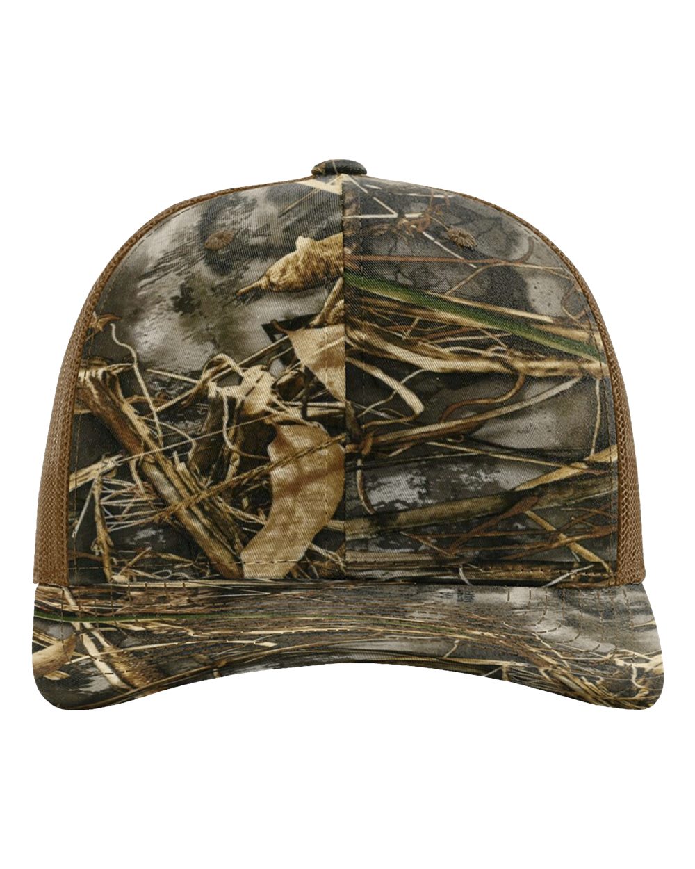 Front View of Realtree Max 7/ Buck Printed Trucker Cap - 112P