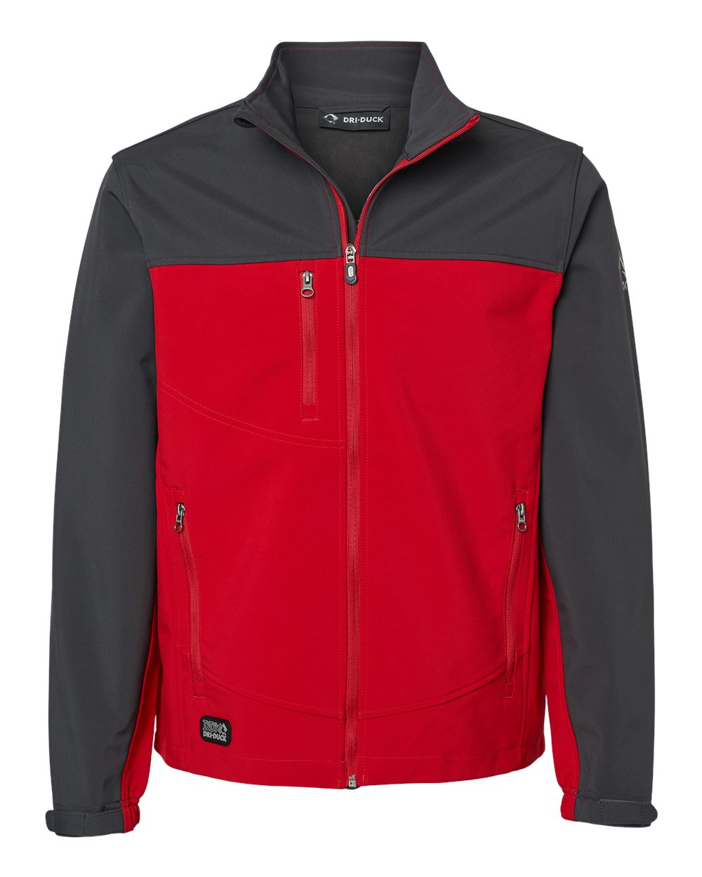Front View of Red/ Charcoal Motion Soft Shell Jacket Tall Sizes - 5350T