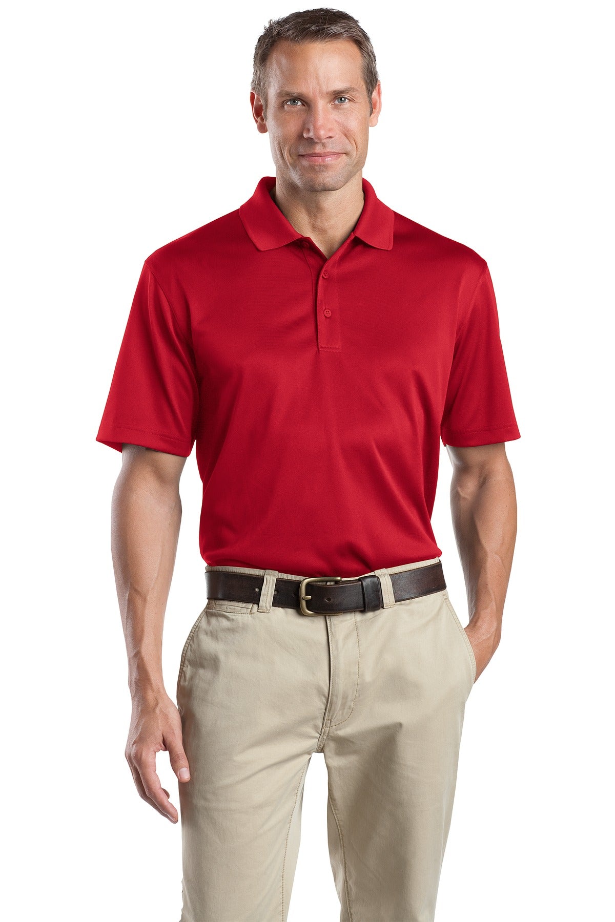 Front View of Red CornerStone - Select Snag-Proof Polo. CS412