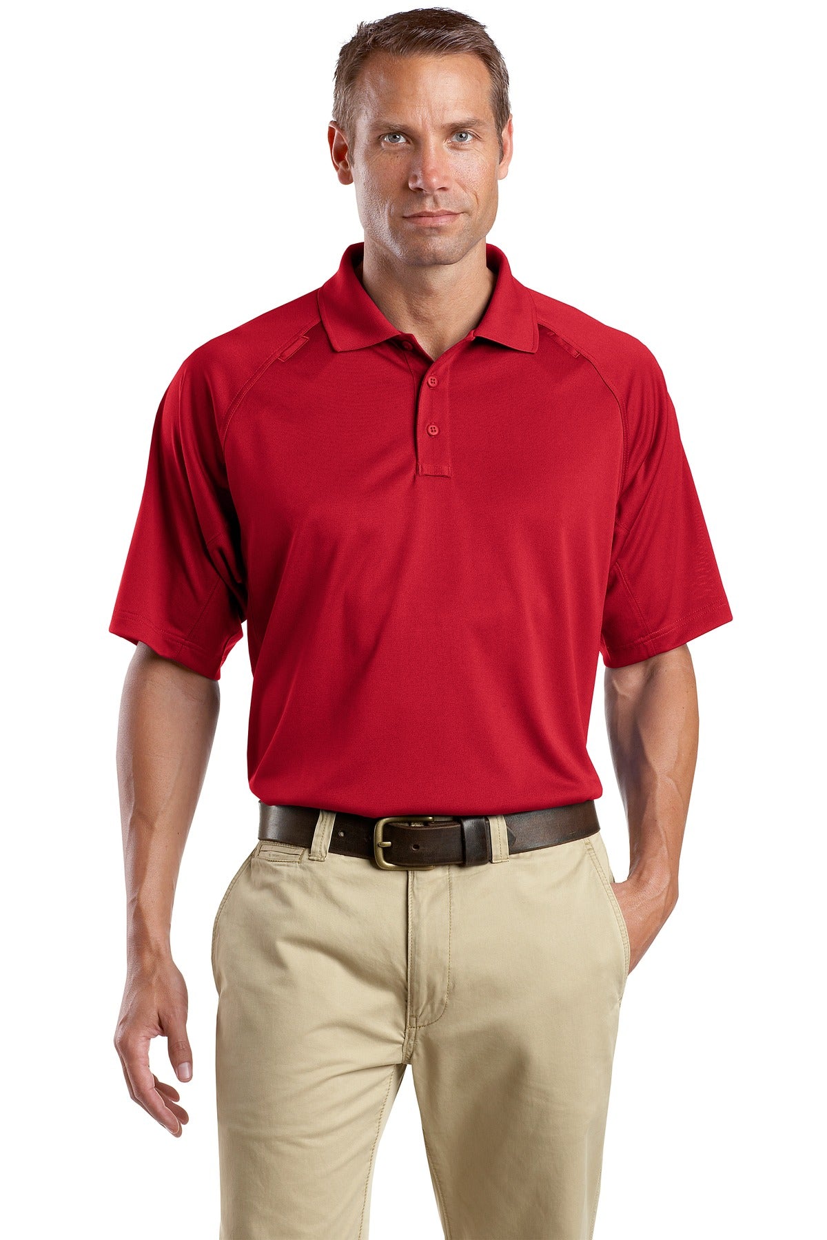Front View of Red CornerStone - Select Snag-Proof Tactical Polo. CS410