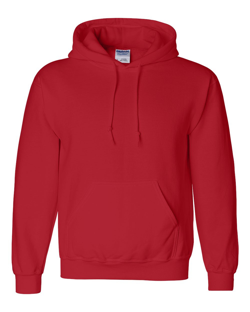 Front View of Red DryBlend® Hooded Sweatshirt - 12500