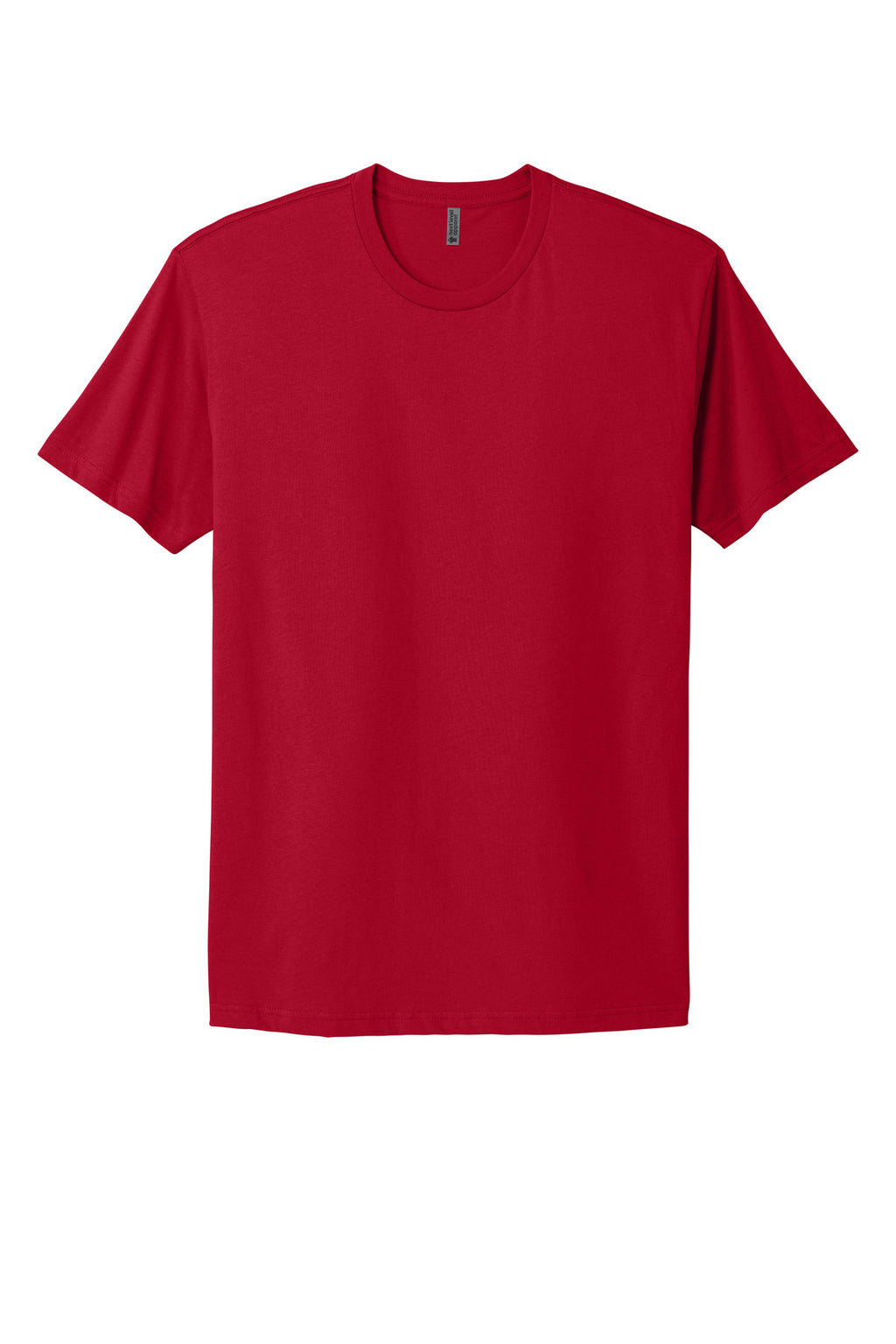 Front View of Red Next Level Apparel Adult Cotton Tee. NL3600