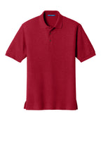 Front View of Red Port Authority Silk Touch Polo K500