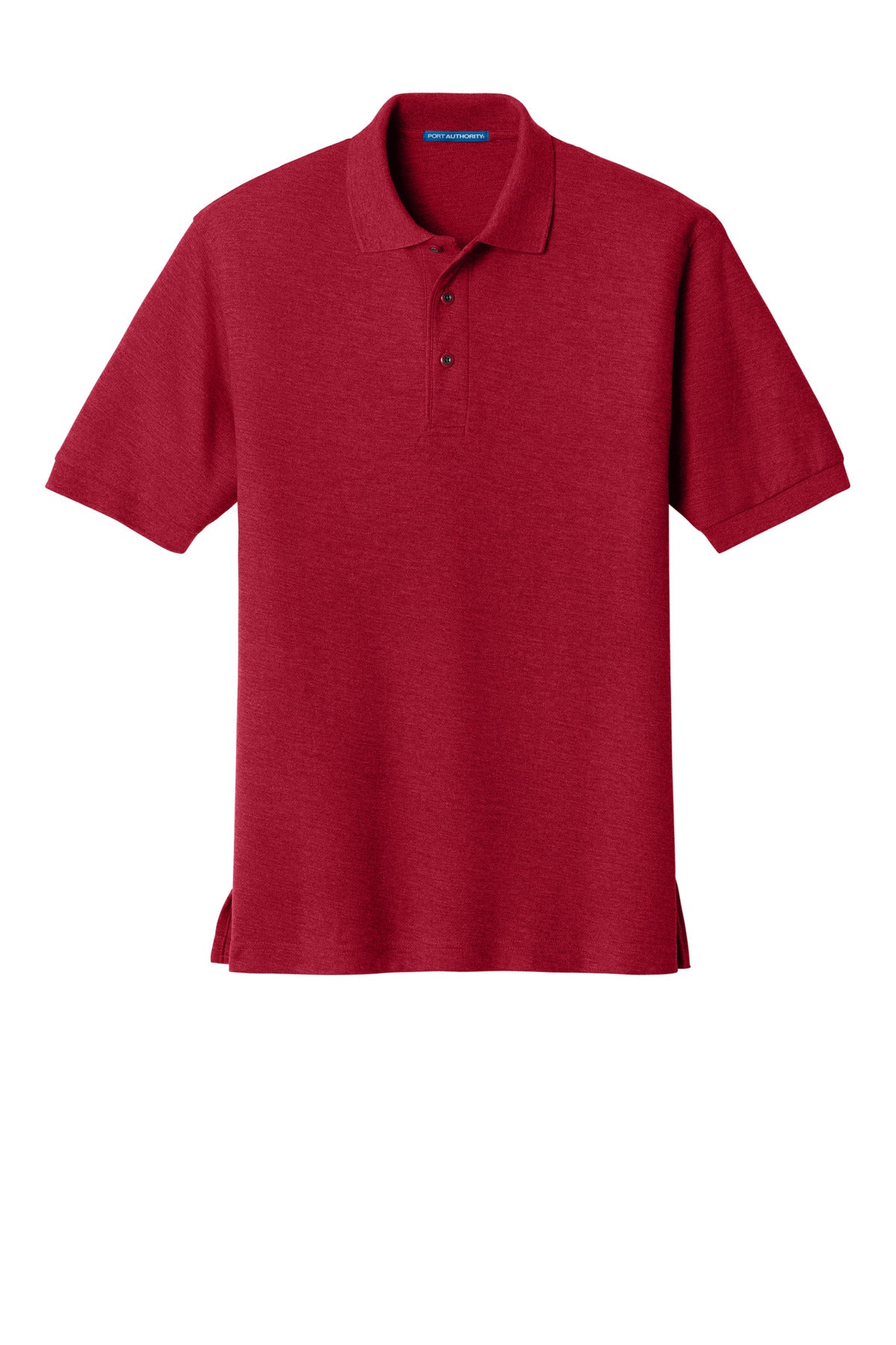 Front View of Red Port Authority Silk Touch Polo K500
