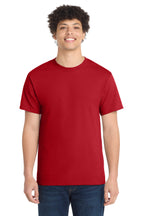 Front View of Red Port & Co Core Cotton Tee. PC54