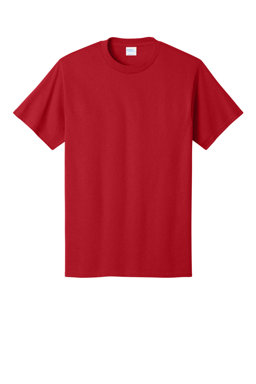 Front View of Red Port & Co Core Cotton Tee. PC54