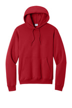 Front View of Red Port & Co Core Fleece Pullover Hooded Sweatshirt. PC78H