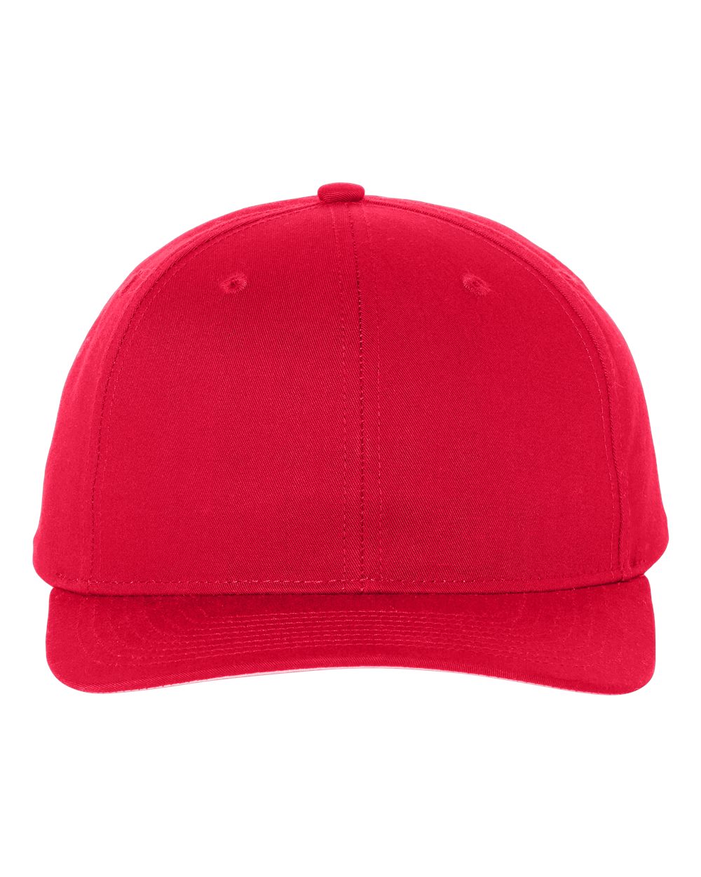 Front View of Red Pro Twill Snapback Cap - 212