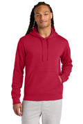 Front View of Red Stanley/Stella Unisex Drummer 2.0 Hooded Sweatshirt SXU009
