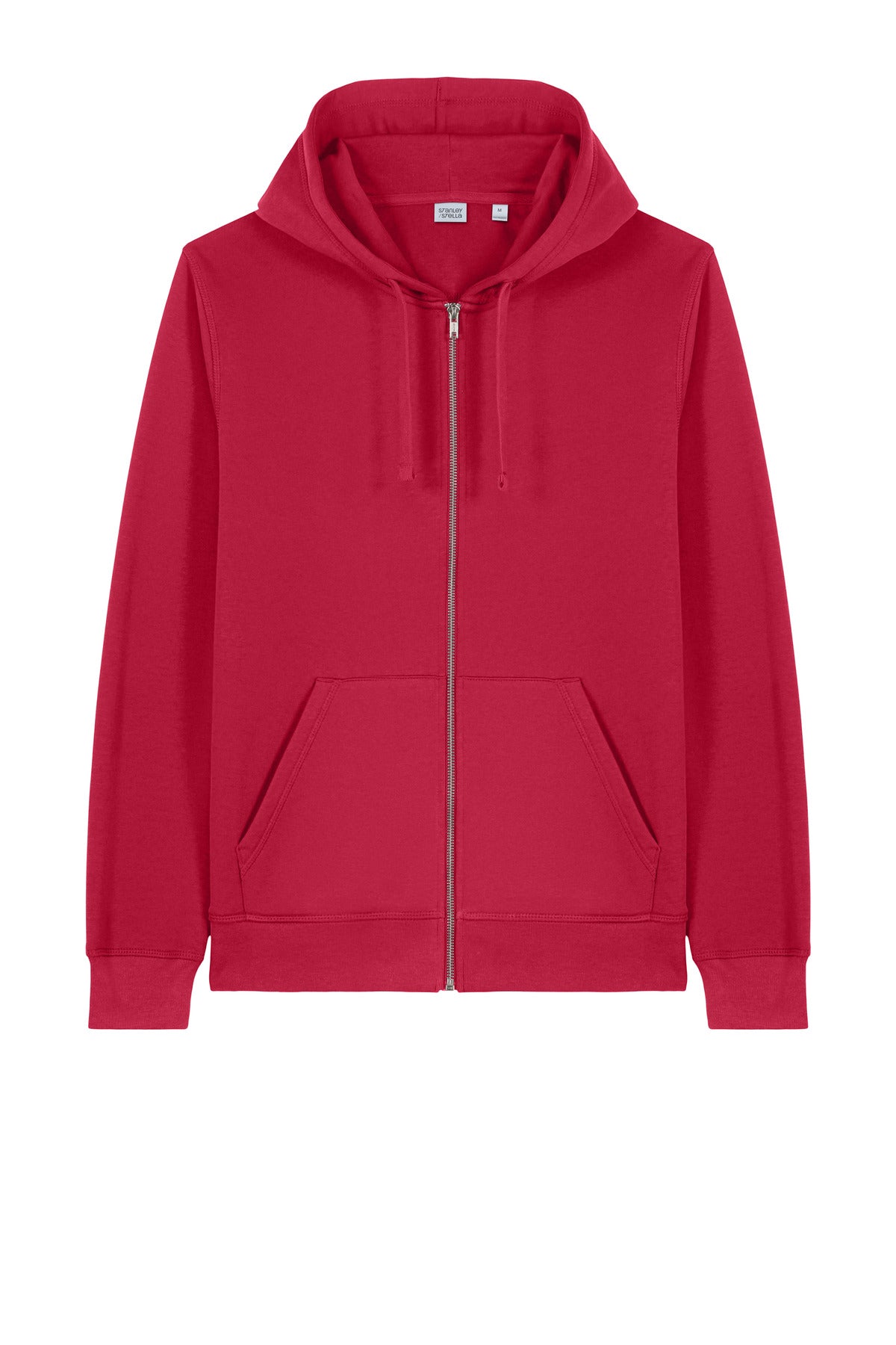 Front View of Red Stanley/Stella Unisex Mixer Full-Zip Hooded Sweatshirt SXU011