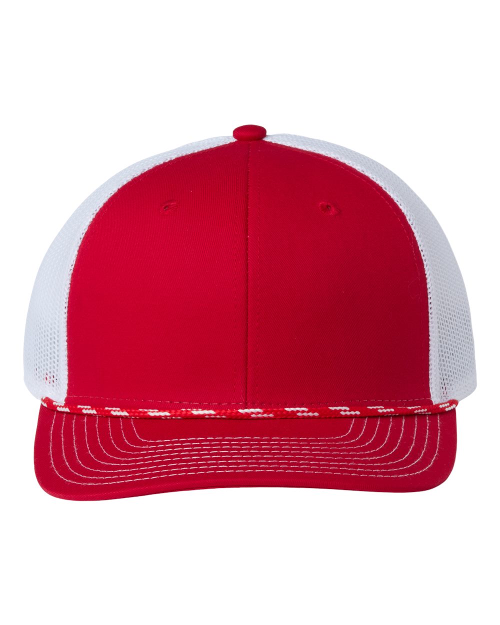Front View of Red/ White Everyday Rope Trucker Cap - GB452R