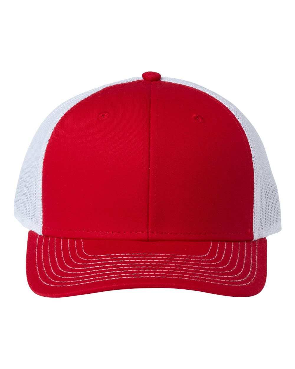 Front View of Red/ White Everyday Trucker Cap - GB452E