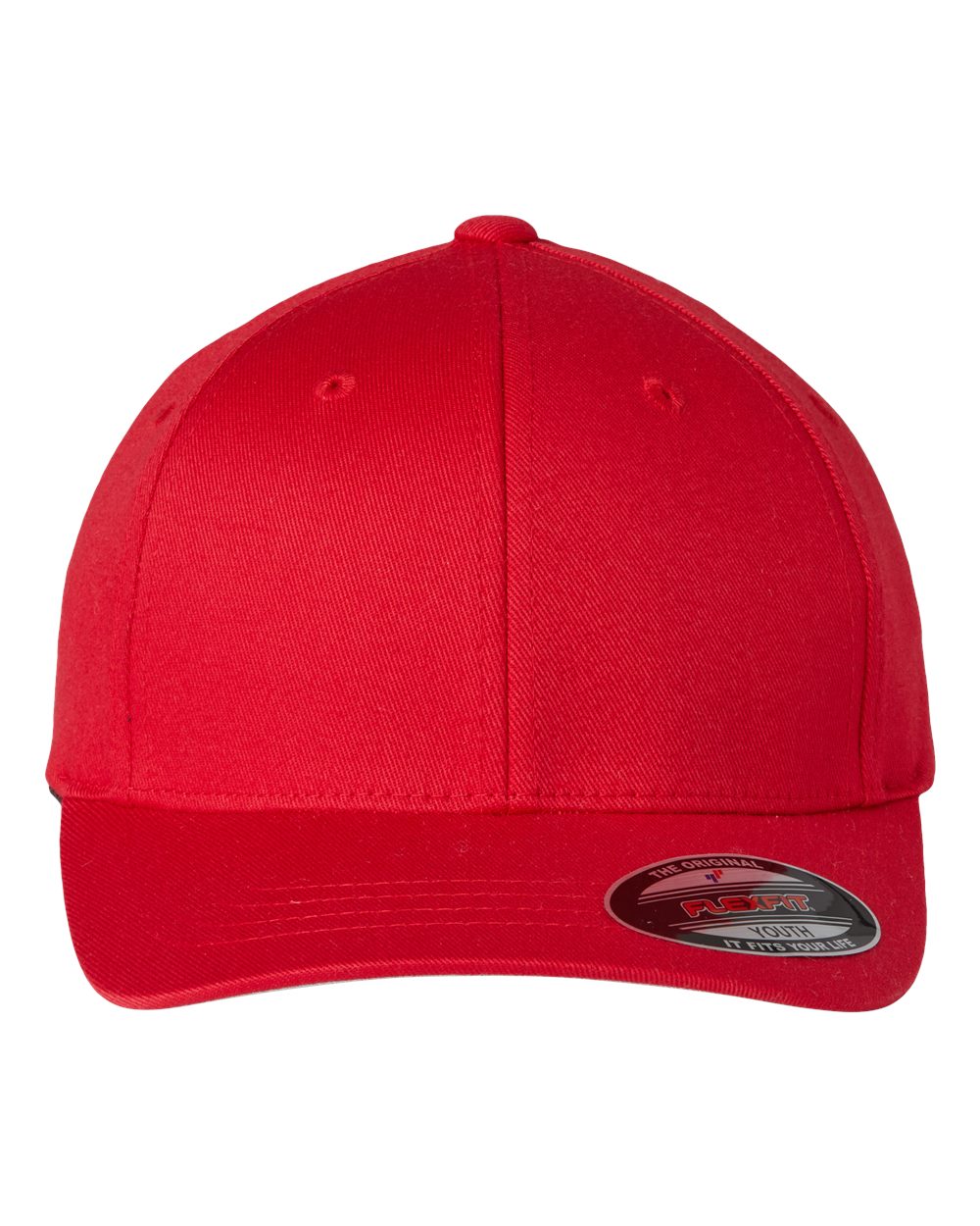 Front View of Red Youth Cotton Blend Cap - 6277Y