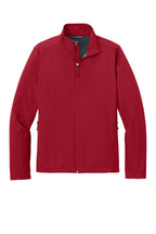 Front View of Rich Red Port Authority Core Soft Shell Jacket. J317