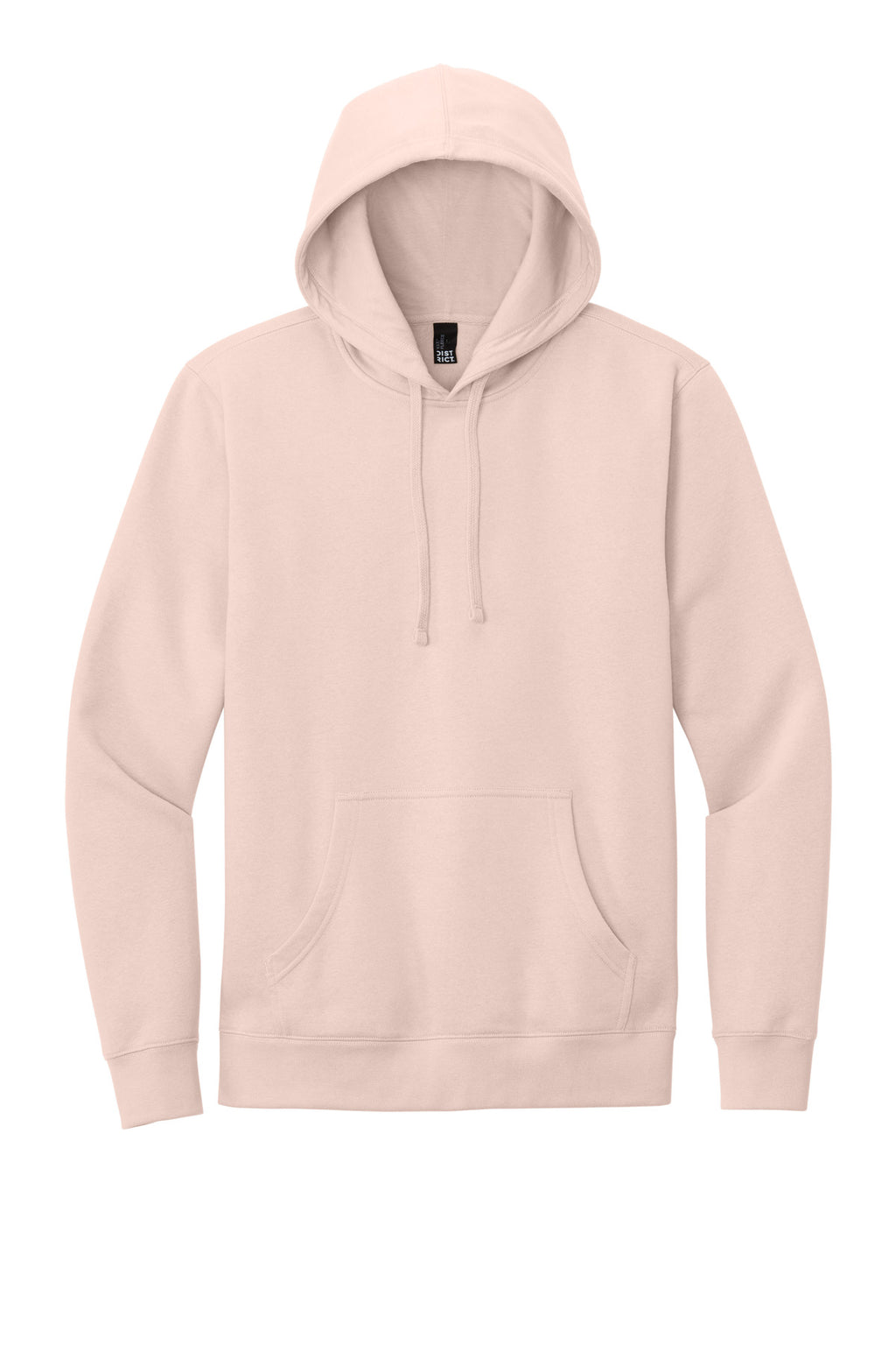 Front View of Rosewater Pink District V.I.T. Fleece Hoodie DT6100