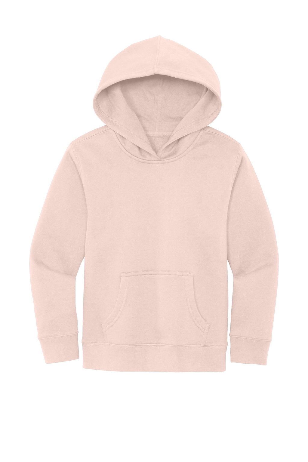Front View of Rosewater Pink District Youth V.I.T. Fleece Hoodie DT6100Y
