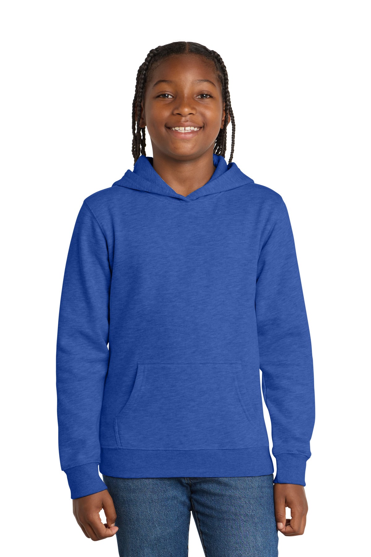 Front View of Royal Frost District Youth V.I.T. Fleece Hoodie DT6100Y