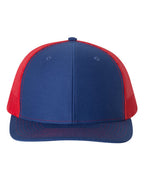 Front View of Royal/ Red Snapback Trucker Cap - 112