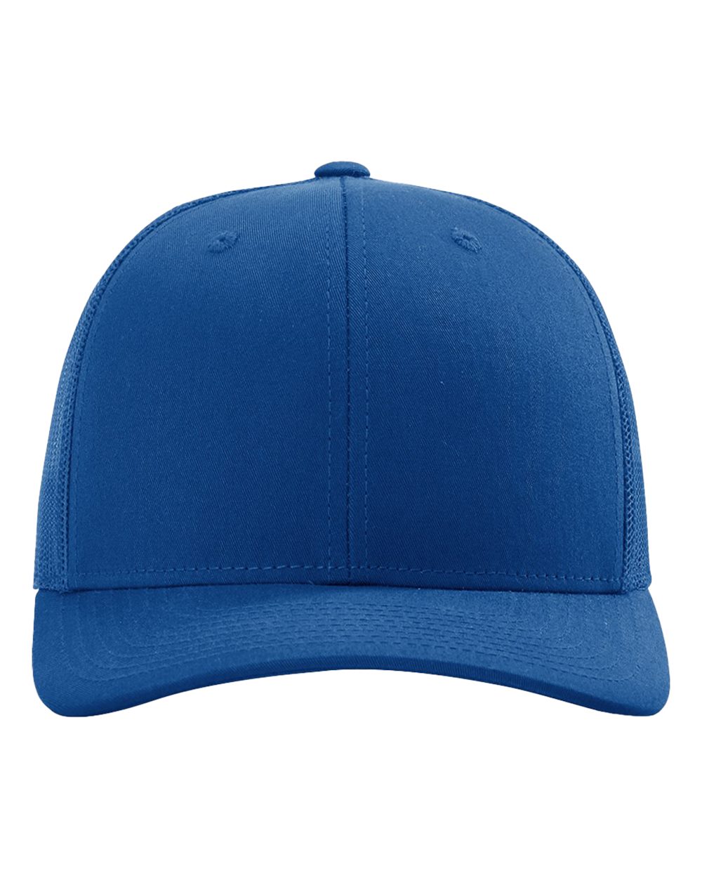 Front View of Royal Snapback Trucker Cap - 112