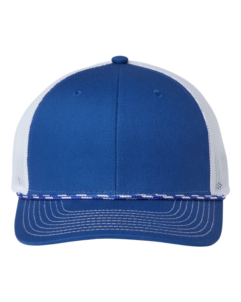 Front View of Royal/ White Everyday Rope Trucker Cap - GB452R