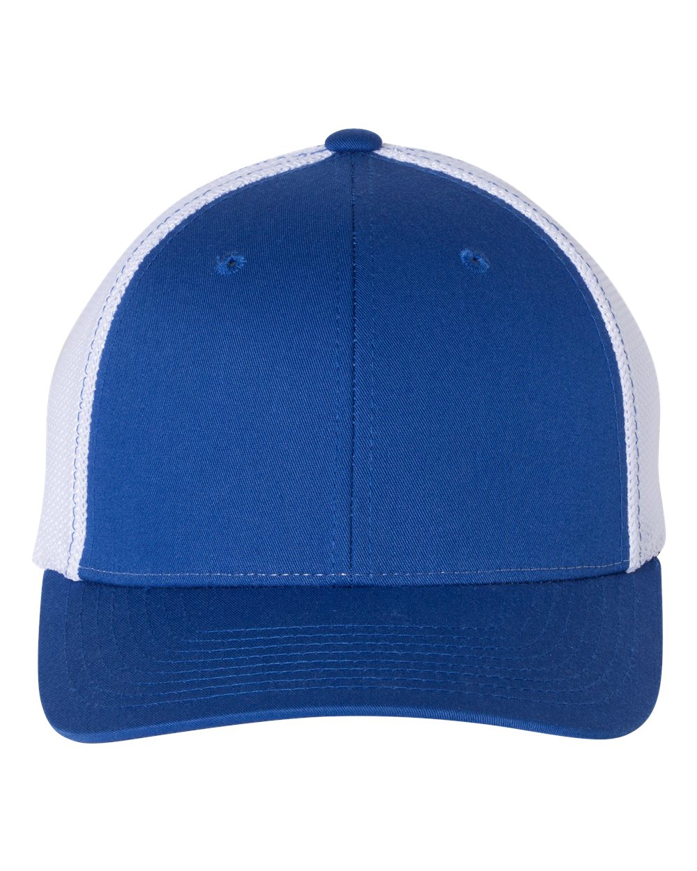 Front View of Royal/ White R-Flex Trucker Cap - 110