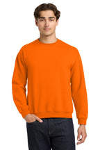 Front View of S Orange Gildan Heavy Blend Crewneck Sweatshirt. 18000